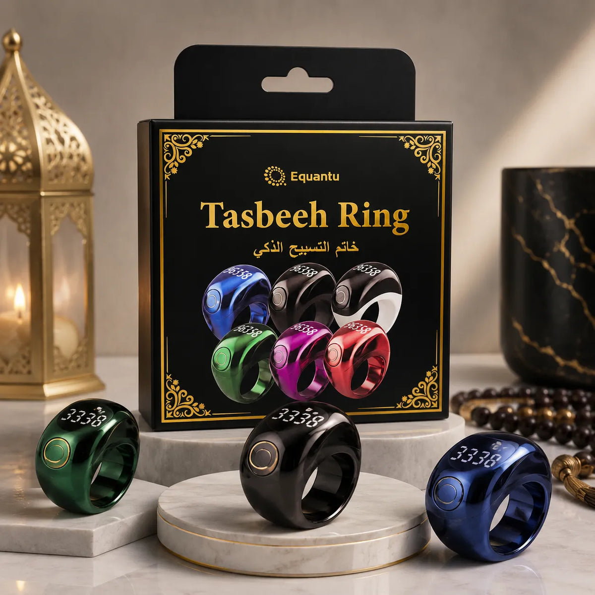 E 809 Smart Tasbeeh Ring – App-Controlled Zikr Counter