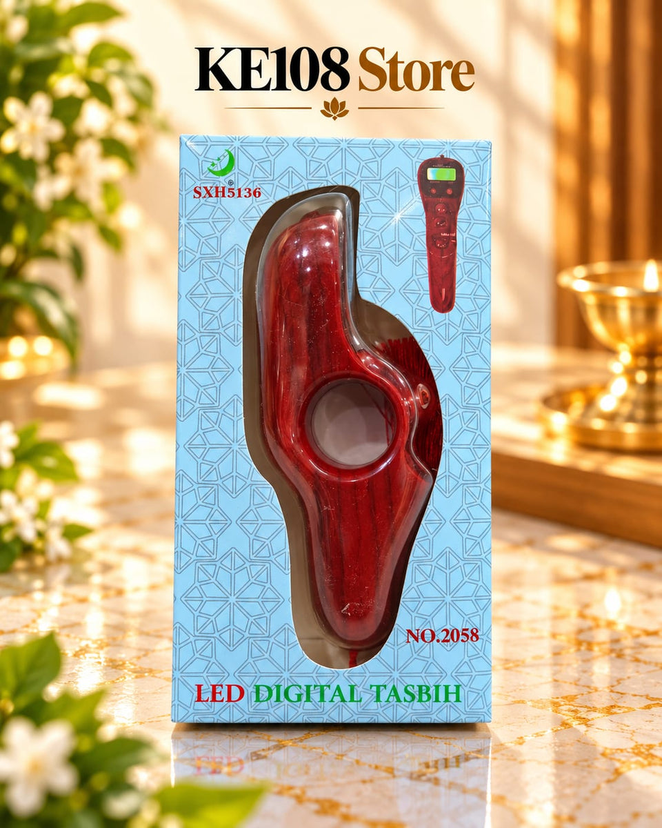 2058 Mala Counter - Digital Finger Counter with LED Light, Up to 1 Lakh Counting, Ergonomic Grip & Reset Button