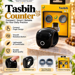 Bei Qi S 8pro Smart Tasbih 3-in-1 Ring - Digital Zikr Counter with OLED Display & 3 Interchangeable Sizes (18mm, 20mm, 22mm)