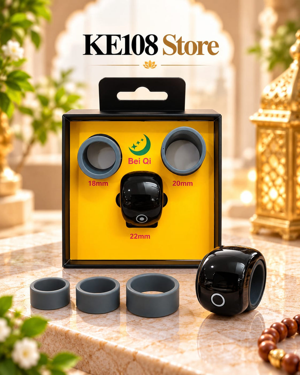 Bei Qi S 8pro Smart Tasbih 3-in-1 Ring - Digital Zikr Counter with OLED Display & 3 Interchangeable Sizes (18mm, 20mm, 22mm)
