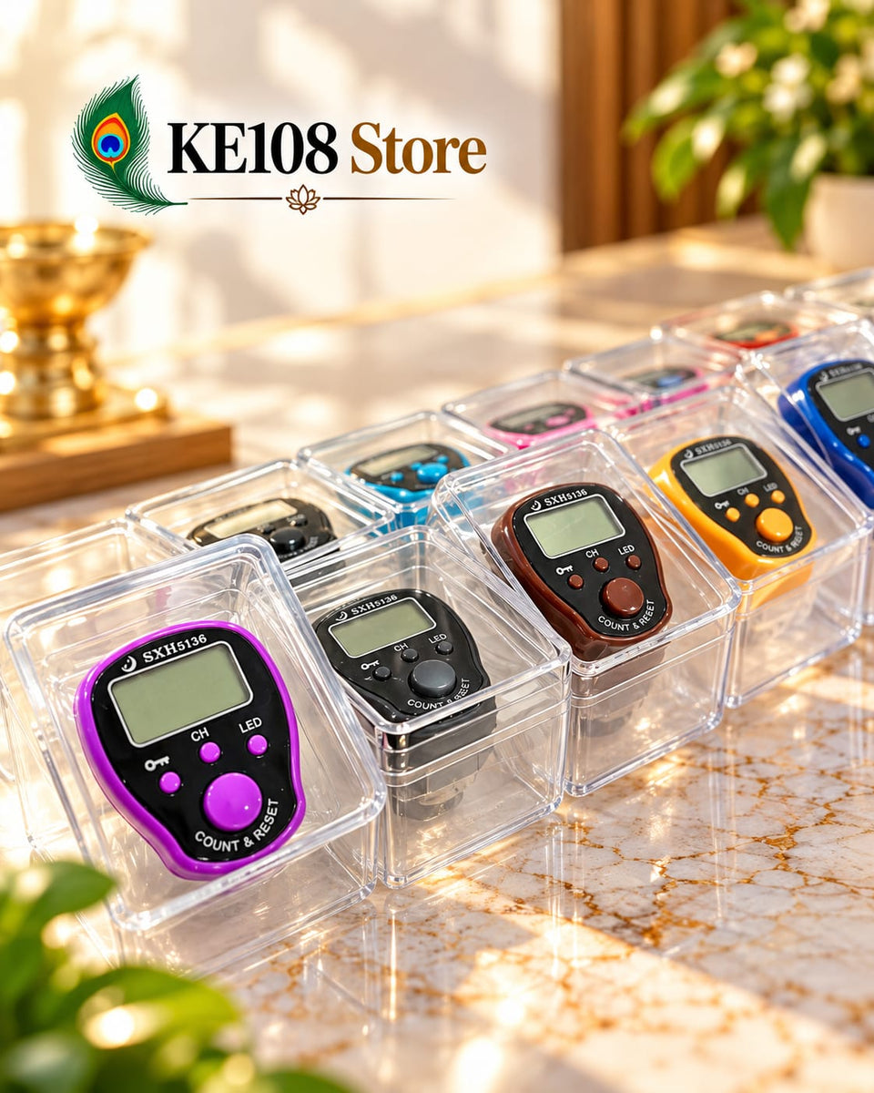 KE305 LED Nam Jap Counter (SXH5136) - 5 Independent Channels, Up to 50 Lakh Counting, Lock/Unlock Feature & 12 Colors
