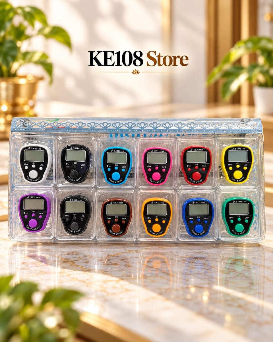 KE305 LED Nam Jap Counter (SXH5136) - 5 Independent Channels, Up to 50 Lakh Counting, Lock/Unlock Feature & 12 Colors