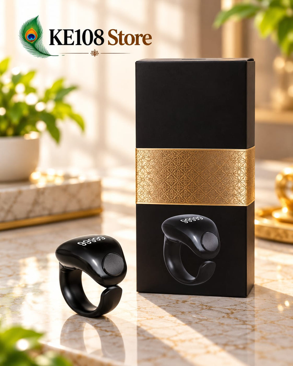 KE iTasbih Faith - Smart Digital Tasbih Ring with OLED Display, Multi-Size Interchangeable Rings (16-24) & Fast Charger