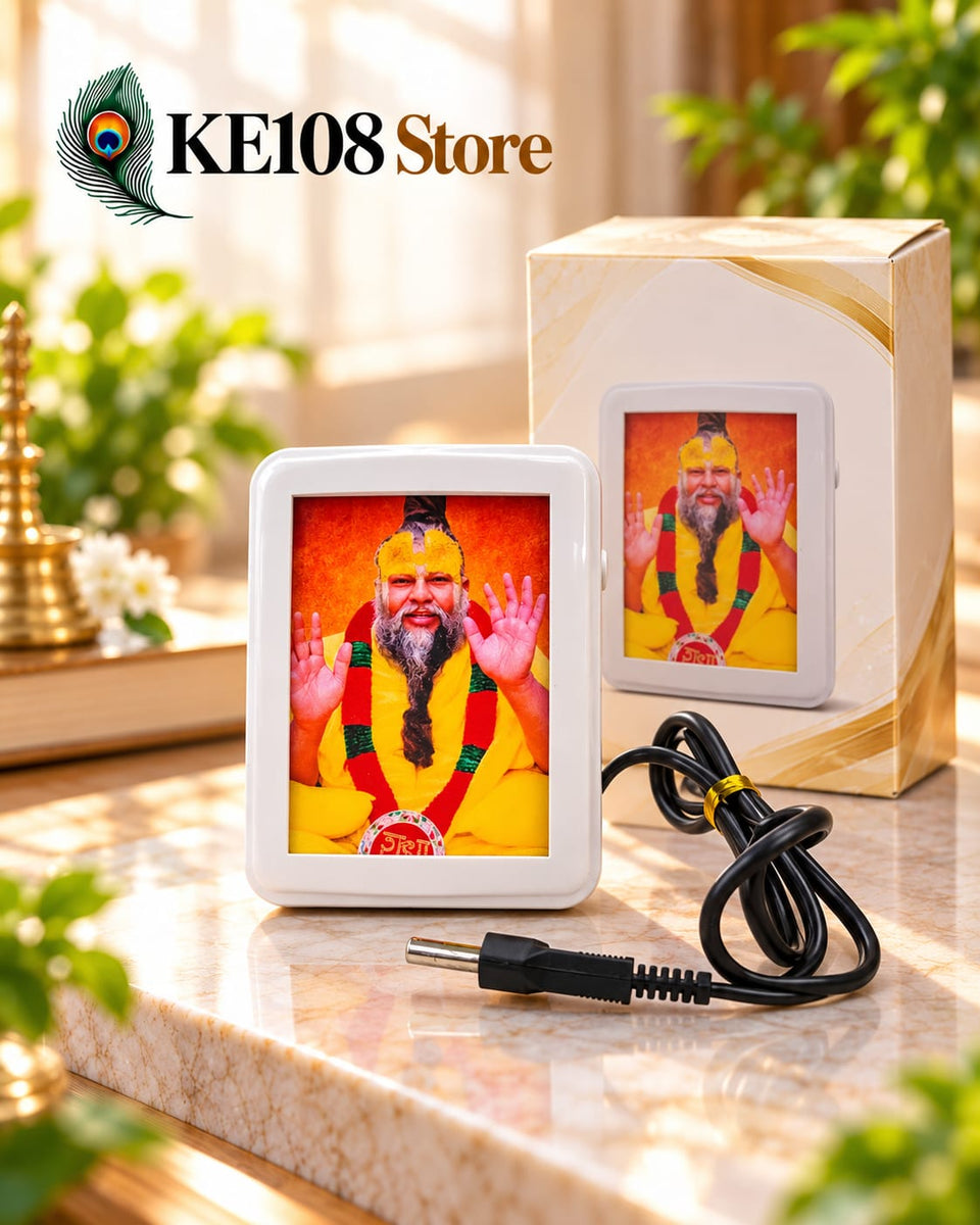 Big LED Naam Jaap Speaker (KE SP-02) - Plug-In Devotional Chanting Audio Box with Power Switch, Volume Knob & Power Cord