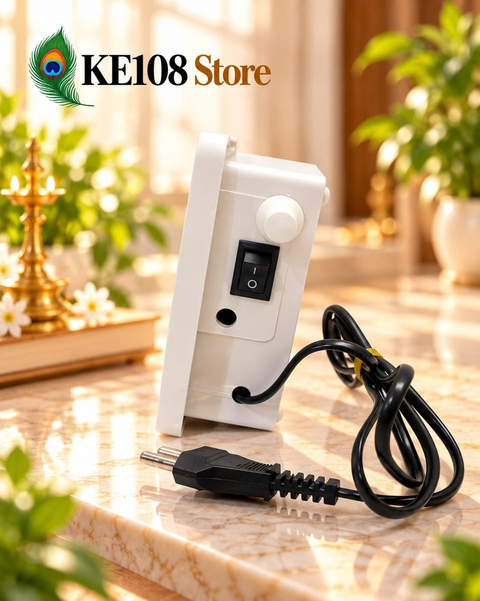 Big LED Naam Jaap Speaker (KE SP-02) - Plug-In Devotional Chanting Audio Box with Power Switch, Volume Knob & Power Cord